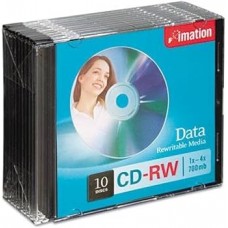 IMATION CD-RW 700MB 80MIN REGRABABLE 1X-4X SLIM IMATION CD-RW 700MB 80MIN REGRABABLE 1X-4X SLIM