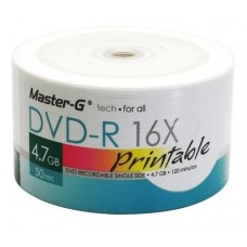 MASTER-G DVD-R 4.7GB 16X BULK 50 UNIDADES IMPRIMIBLE 50DMR47MGKPLPR