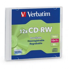 VERBATIM CD-RW 700MB 1X-12X HIGH SPEED REGRABABLE CAJA SLIM VERBATIM CD-RW 700MB 1X-12X HIGH SPEED REGRABABLE CAJA SLIM