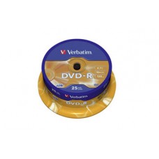 VERBATIM DVD-R 4.7GB 120 MIN 16X CAKE 25 UNID 97610 VERBATIM DVD-R 4.7GB 120 MIN 16X CAKE 25 UNID 97610
