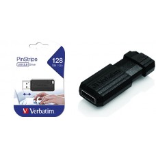 VERBATIM PENDRIVE 128GB USB 2.0 PINSTRIPE BLACK IPT 49071