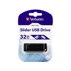 VERBATIM PENDRIVE 32GB USB 2.0 SLIDER BLACK IPT 98697