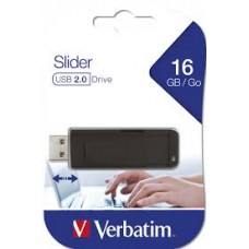 VERBATIM PENDRIVE USB 16GB SLIDER BLACK IPT 98696