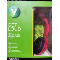 VIVITAR AUDIFONO DE CASCOS V50017 AJUSTABLE MANOS LIBRES ESTEREO ROJO